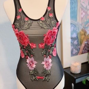Mesh Floral Body suit 🥀
